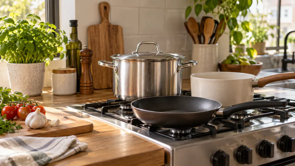 Como escolher panelas com inox, antiaderente e revestimento cerâmico em cozinha brasileira