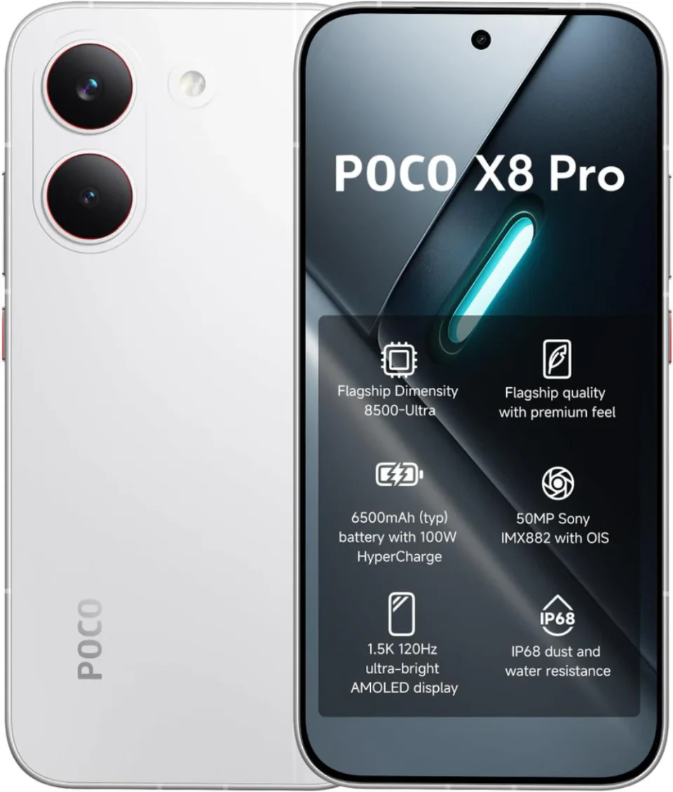 Xiaomi Poco X8 Pro global 12/512 GB, celular para jogos com tela e acabamento do modelo