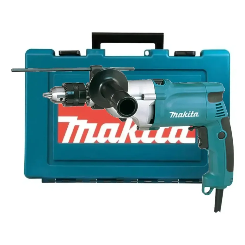 Furadeira Makita HP2050H azul-petróleo com empunhadura lateral