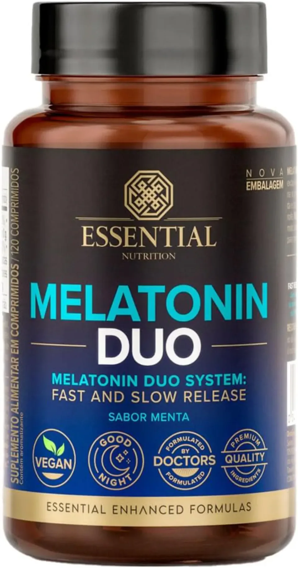 Essential Nutrition Melatonin Duo 120 comprimidos, melatonina de menta em liberação dupla