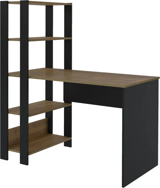 Artely Match, mesa para home office com largura de 120 cm e estante lateral