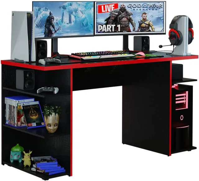 Madesa 9409, mesa gamer para home office com largura de 136 cm