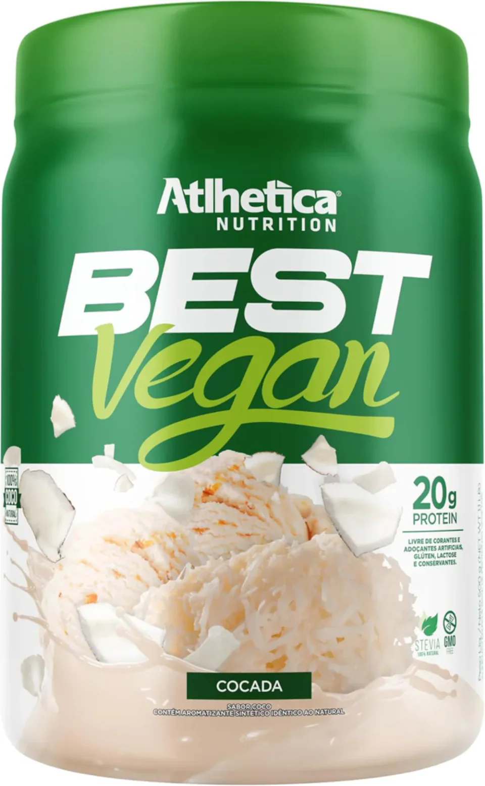 Atlhetica Best Vegan Cocada 500 g, proteína vegana em embalagem de 500 g na variante cocada