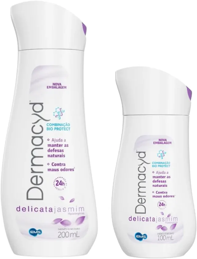 Dermacyd Kit Delicata Jasmim 200ml + 100ml, sabonete íntimo para higiene genital externa