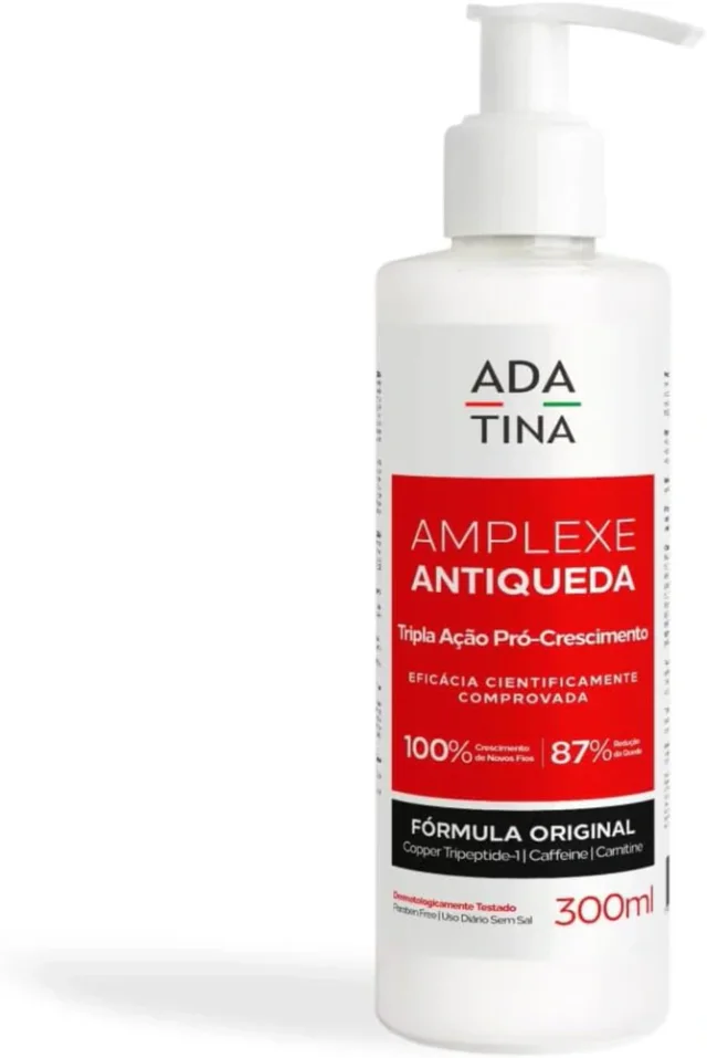 Ada Tina Amplexe Antiqueda Tripla Ação 300 ml, shampoo antiqueda na apresentação e variante comparadas