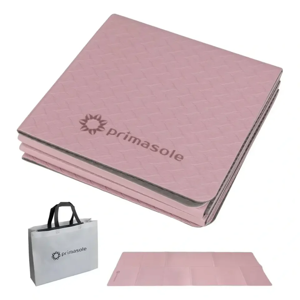 Primasole Foldable 4 mm, tapete de yoga rosa dobrável