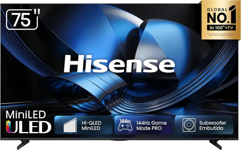 Hisense 75U7ESG Hi-QLED Mini LED, TV 75 polegadas 4K de 144 Hz