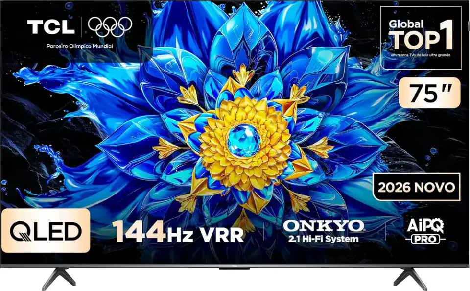 TCL P8L 75P8L QLED, TV 75 polegadas 4K de 144 Hz com Google TV