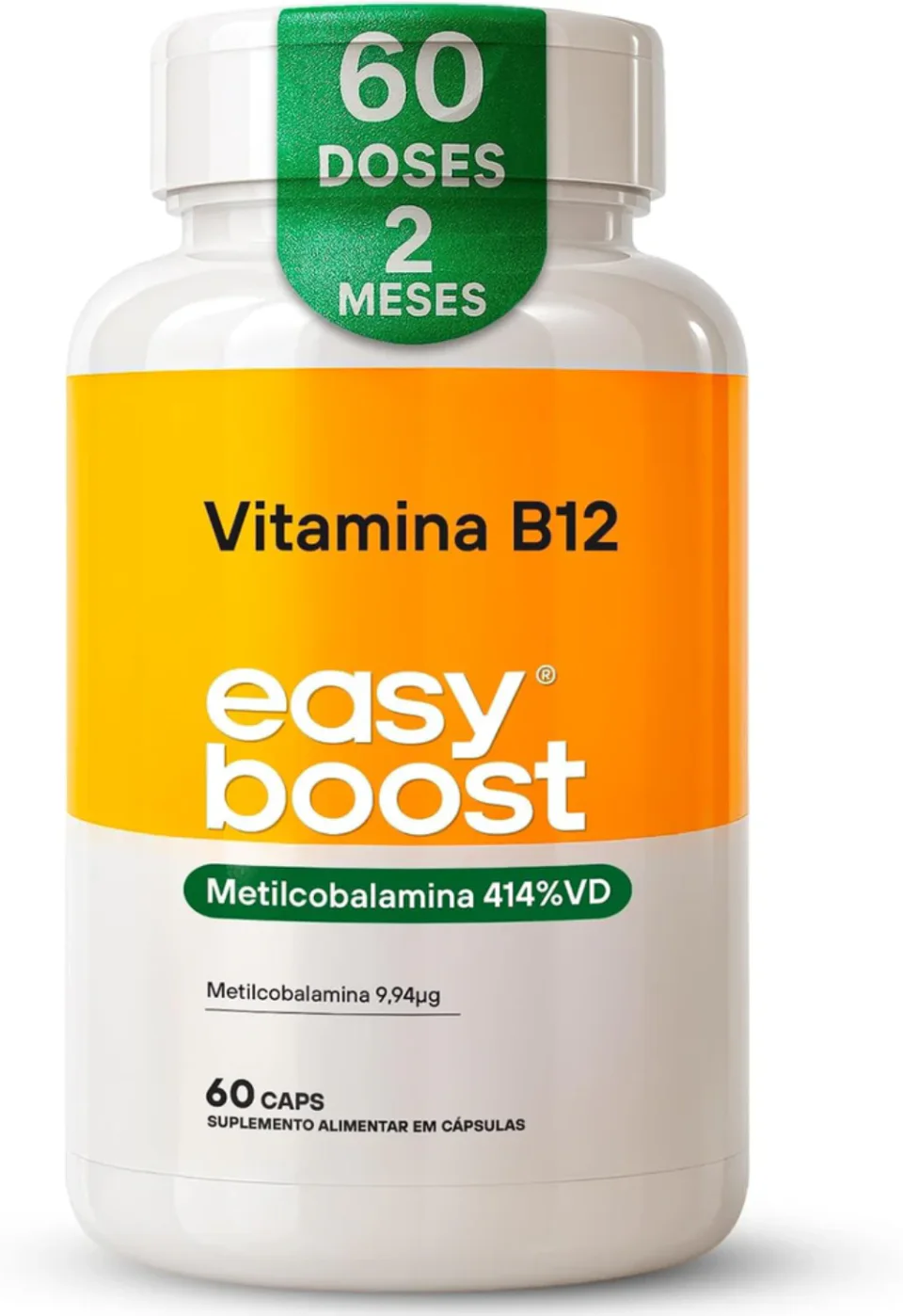 Easy Boost vitamina B12 metilcobalamina em embalagem com 60 cápsulas