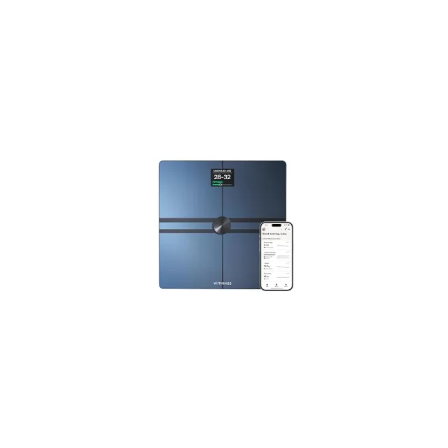 Balança digital Withings Body Comp com tela colorida e plataforma de vidro