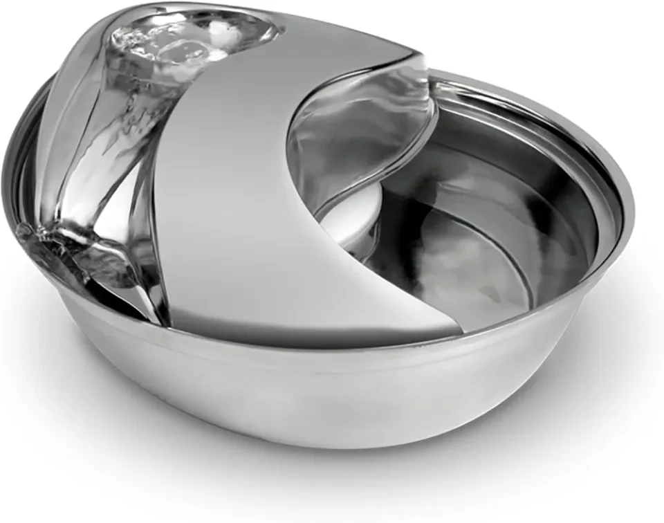 Pioneer Pet Raindrop como bebedouro para gatos compacto em aço inoxidável