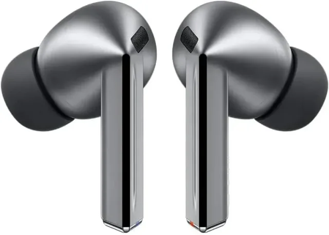 Samsung Galaxy Buds3 Pro, fone in-ear cinza com hastes e ANC
