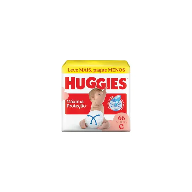 Pacote Huggies Supreme Care Máxima Proteção tamanho G para fraldas de bebê