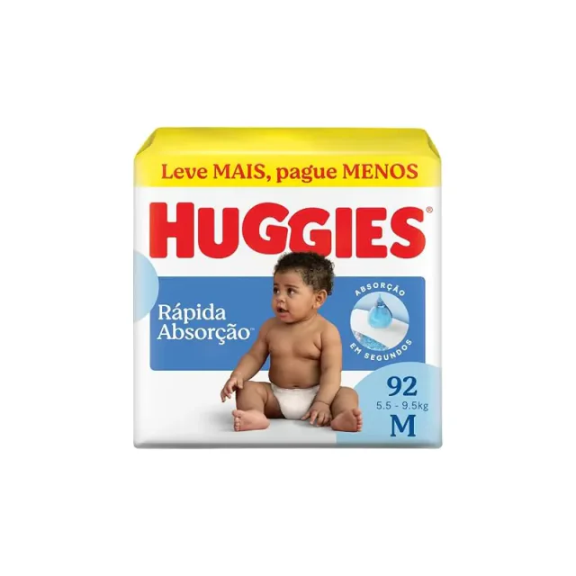 Pacote Huggies Tripla Proteção tamanho M para fraldas de bebê