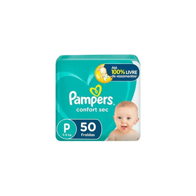 Pacote Pampers Confort Sec tamanho P para fraldas de bebê