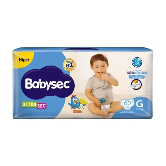Pacote Babysec UltraSec Galinha Pintadinha tamanho G para fraldas de bebê