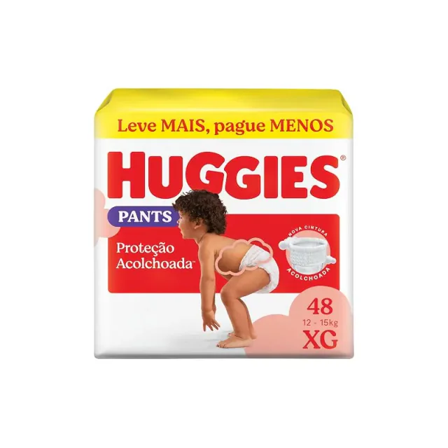 Pacote Huggies Supreme Care Pants tamanho XG para fraldas de bebê