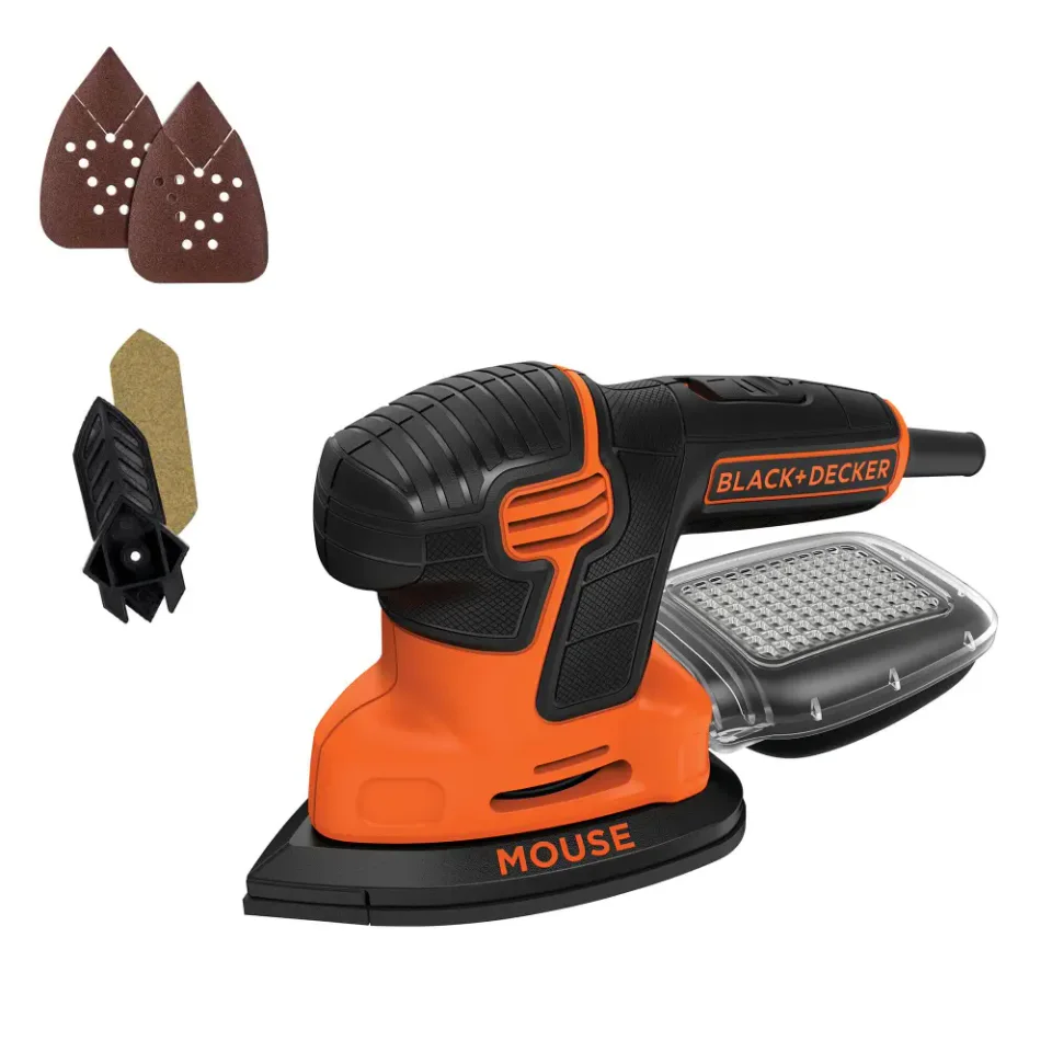 Black+Decker BDEMS600, lixadeira elétrica mouse de 1,2 A para cantos e detalhes
