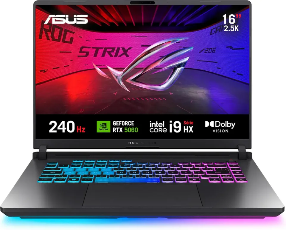 ASUS ROG Strix G16 G615JMR, notebook gamer com RTX 5060 e tela de 240 Hz
