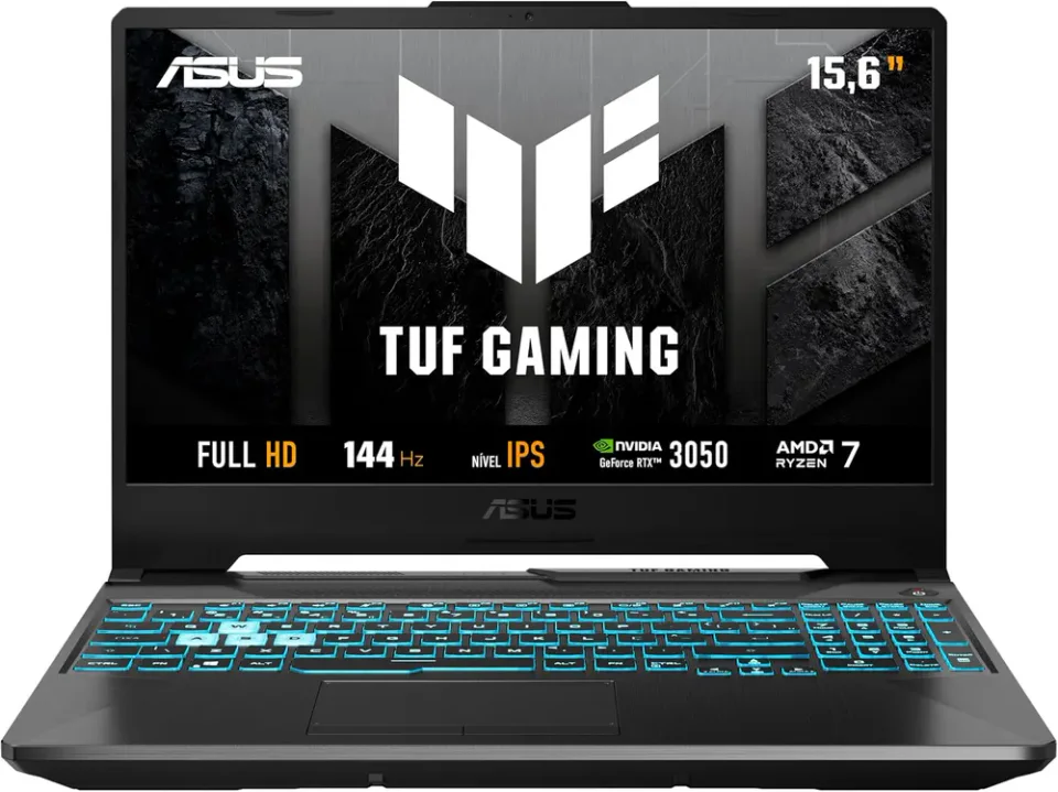 ASUS TUF Gaming A15 FA506, notebook gamer Ryzen 7 com RTX 3050 e 16 GB
