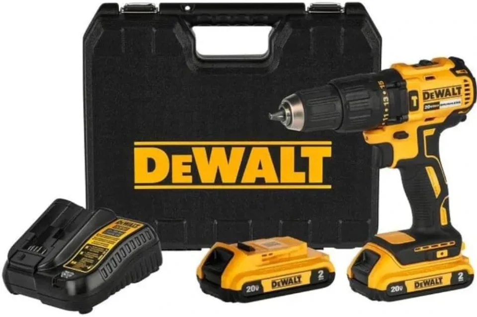 Parafusadeira DeWalt DCD7781D2 amarela com bateria de 20 V