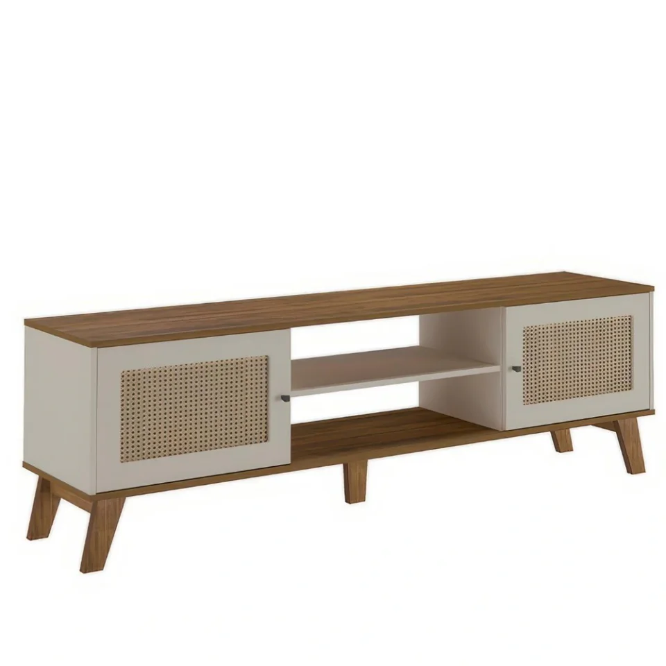 Artely Charlotte, rack para TV de 75 polegadas com duas portas e dois nichos