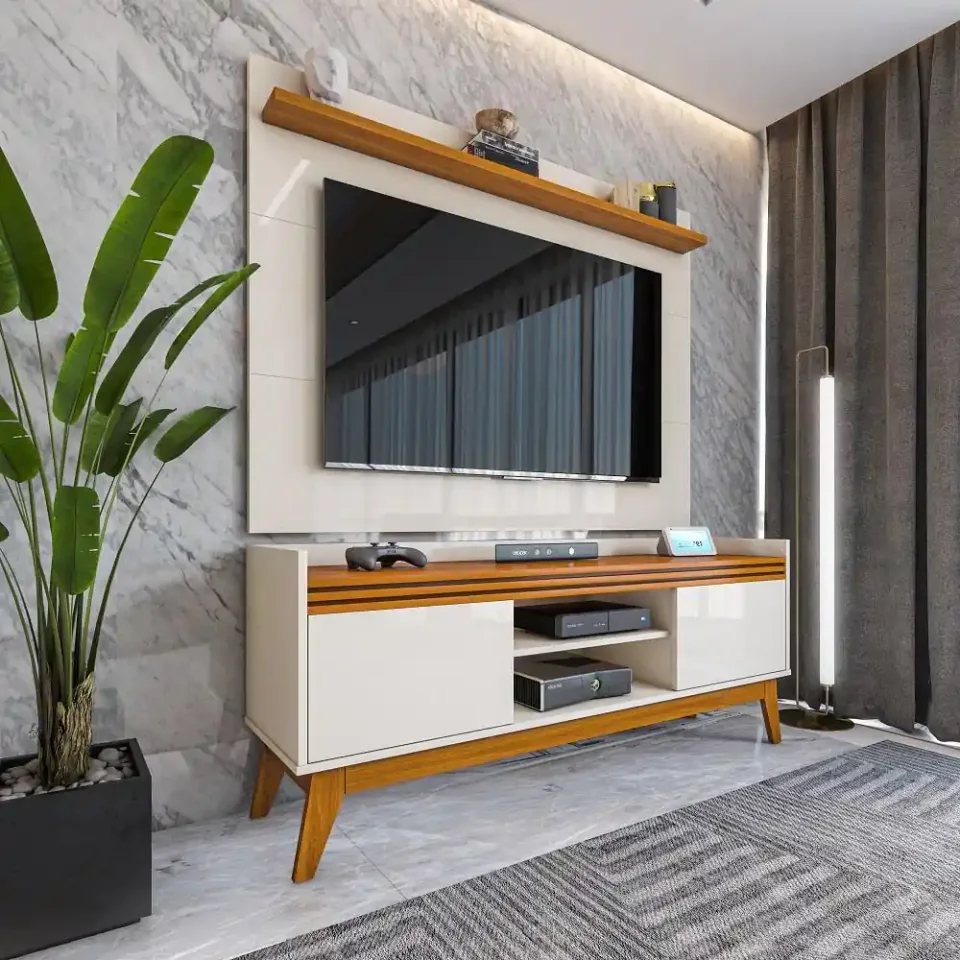 Via Nossa Astúrias, rack para TV de 50 polegadas com painel e duas portas
