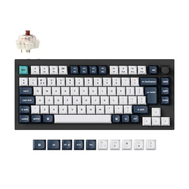 Teclado mecânico Keychron Q1 Max em alumínio com layout 75 por cento