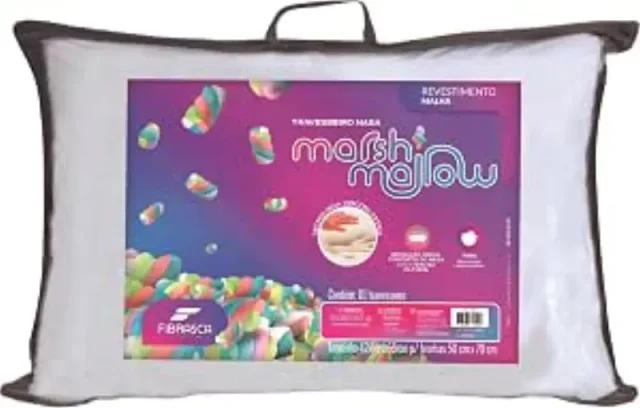 Fibrasca Nasa Marshmallow Alto, travesseiro tradicional de espuma viscoelástica e fibra