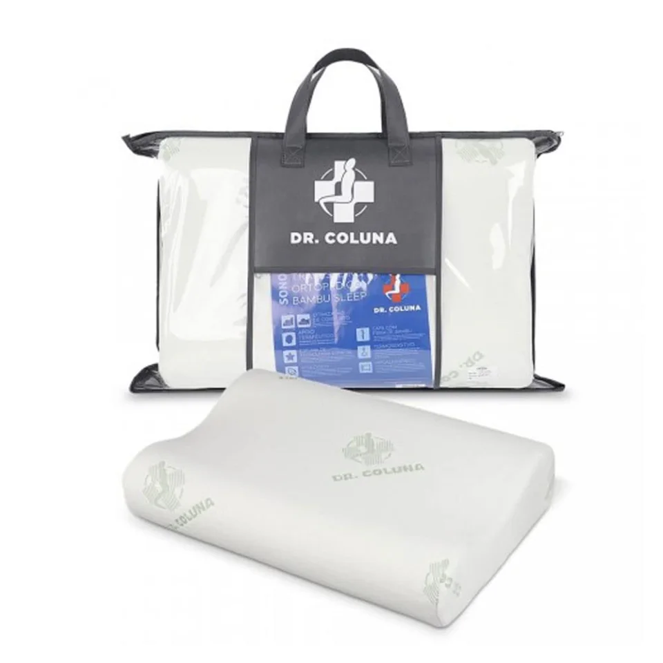 Dr Coluna Bambu Sleep, travesseiro cervical viscoelástico de 51 por 34 cm