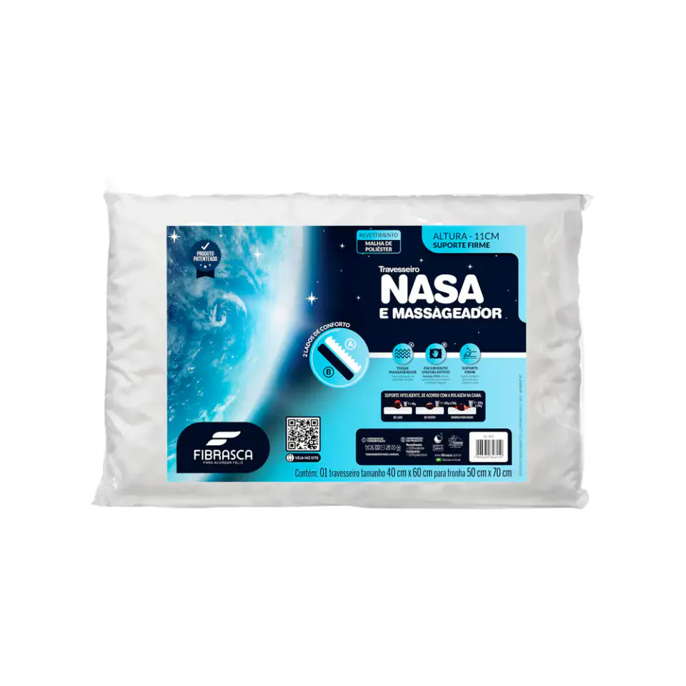 Fibrasca Nasa Massageador, travesseiro ortopédico viscoelástico com superfície massageadora