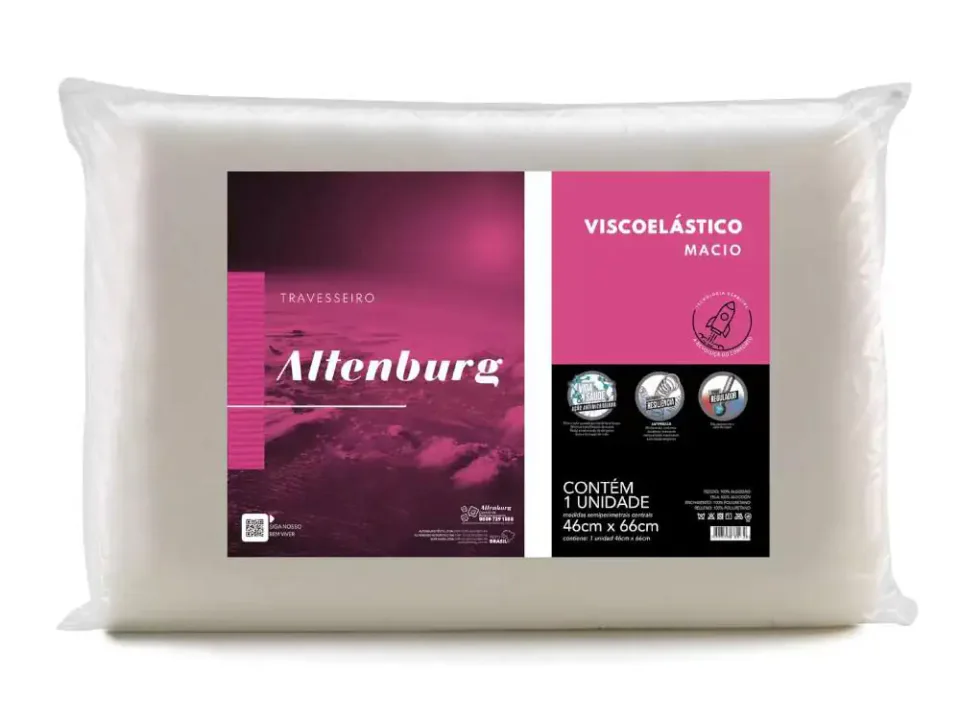 Altenburg Viscoelástico Nasa Antipressão, travesseiro tradicional de espuma viscoelástica