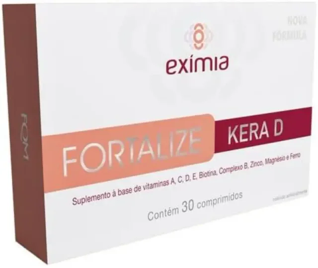 Exímia Kera D Fortalize 30 comprimidos, vitamina para cabelos