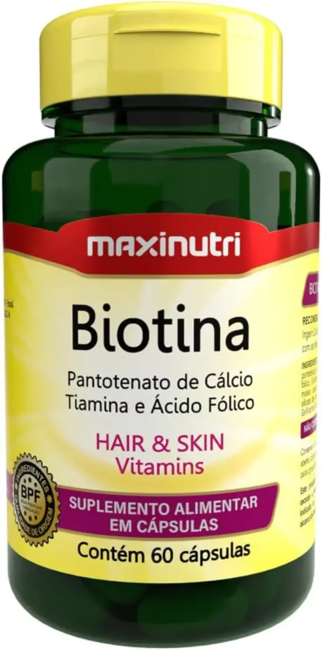 Maxinutri Biotina 60 cápsulas, vitaminas para cabelos