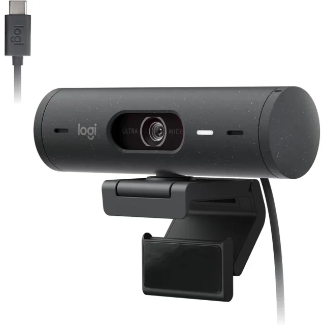 Webcam Logitech Brio 500 Full HD grafite para home office