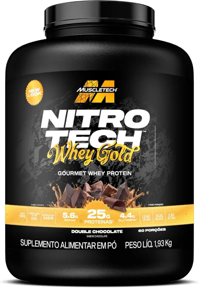 Whey protein MuscleTech Nitro-Tech 100% Whey Gold chocolate em pote de 1,93 kg