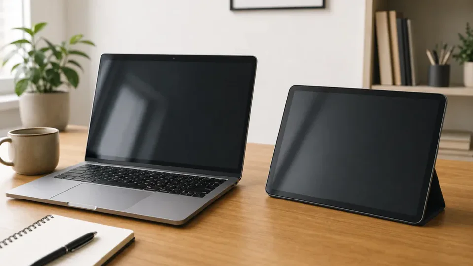 tablet ou notebook para estudar e trabalhar