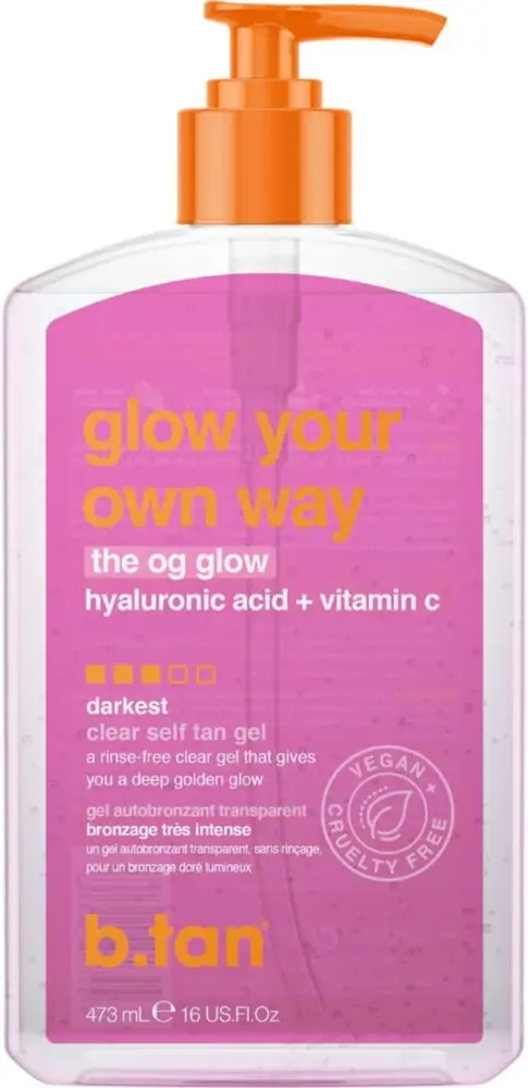 b.tan Glow Your Own Way Clear Self-Tan Gel 473 ml, autobronzeador de aplicação tópica