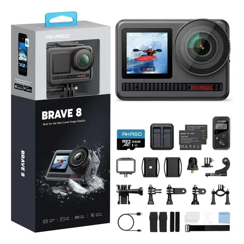 AKASO Brave 8, câmera de ação 4K com duas telas