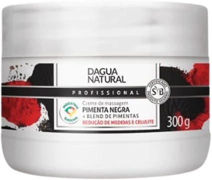 D'Agua Natural Creme Pimenta Negra 300g, géis redutores de medidas