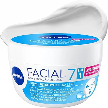 NIVEA Creme Facial Nutritivo Ultraleve 7 em 1 100g, hidratantes faciais