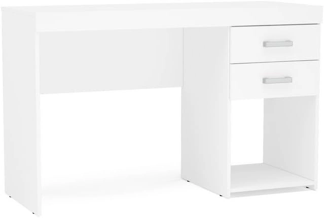 Politorno Malta, mesa para home office branca com largura de 120 cm e duas gavetas