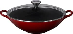 Le Creuset Wok 32cm com Tampa de Vidro, panelas wok