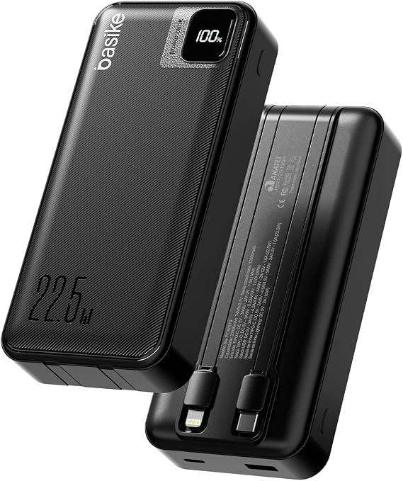 Basike 20.000mAh 22,5W com cabos, power banks
