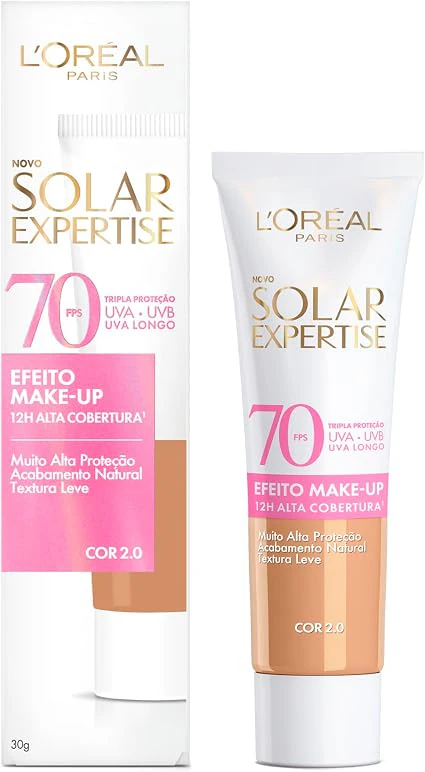 L’Oréal Solar Expertise Efeito Makeup FPS70 Cor 2.0, protetores solares com cor