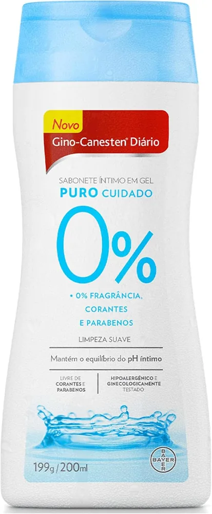 Gino-Canesten Puro Cuidado 200ml, sabonete íntimo para higiene genital externa