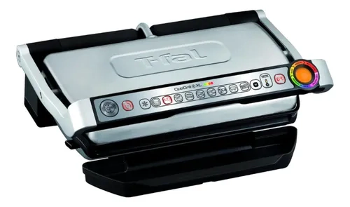 T-fal OptiGrill+ GC712D54 com Potência e chapas visíveis