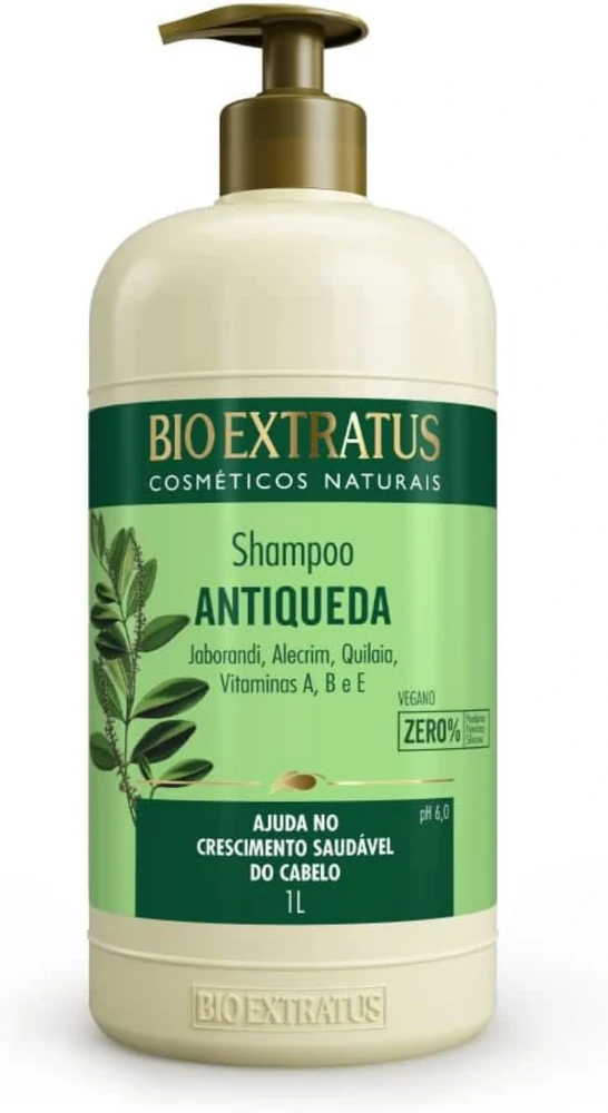 Bio Extratus Jaborandi 1 L, shampoo antiqueda na apresentação e variante comparadas