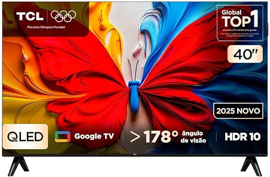 TCL, Smart TV, 40 Polegadas, HD QLED, WiFi, Bluetooth, Google TV, 2 HDMI, HDR10, Dolby Audio, 4, Melhor TV 40 Polegadas 2026