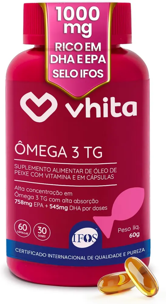 Vhita Omega 3 TG IFOS com 60 cápsulas e vitamina E